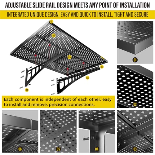 2 Pack 2x3ft Adjustable Garage Wall Shelving 560lbs Load Capacity Heavy Duty Wall Mounted Storage Shelf Metal Floating Shelves for Garage (2pack-2x3ft / Black)