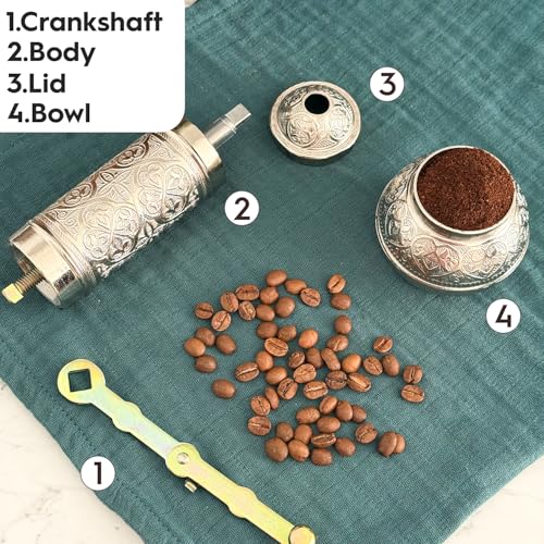 Decorative Handmade Coffee Grinder (Silver)