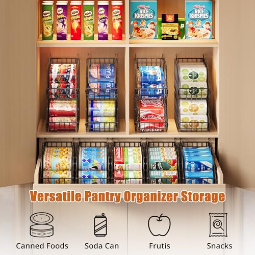6 Pack Stackable Can Organizer for Pantry Cabinet Food Storage (6 Count)