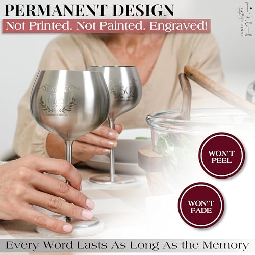 60th Birthday Wine Glass (60th / Silver)