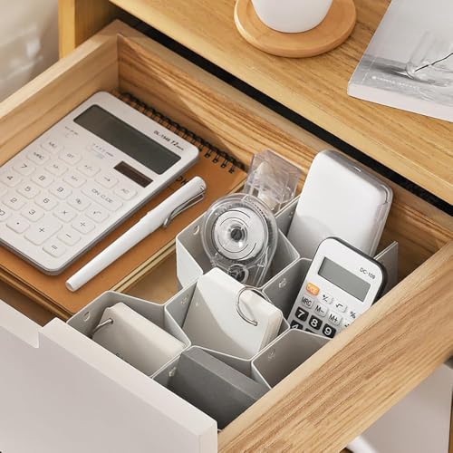 Drawer Divider Organizer DIY Plastic Grid Honeycomb Drawer Divider Gray 2 Pack (Gray(2pack))