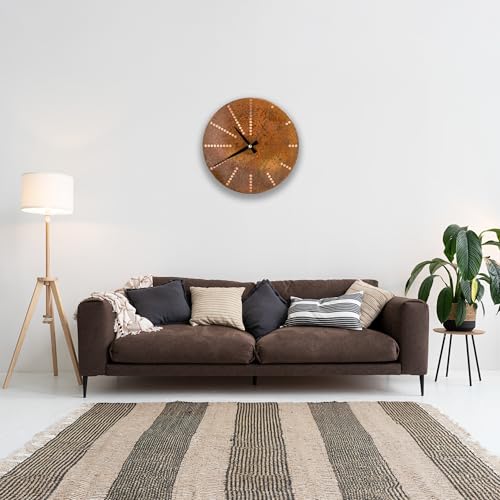 Handmade Pure Copper Wall Clock for Home Decoration (Time Dots / 11)