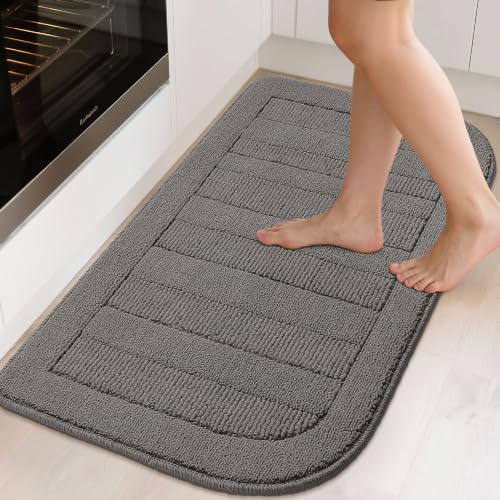 24x40 Inch Kitchen Rugs Non Slip Washable Kitchen Sink Rug (24" x 40" (Semicircular) / Grey)