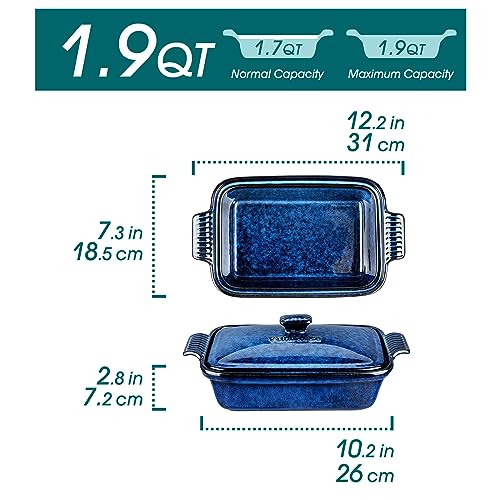 Starry Casserole Dish With Lid (Blue / 1.9 Quart)