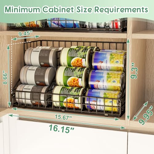 4 Pack Stackable Can Rack Organizer for Pantry Storage (L-(4 pack))