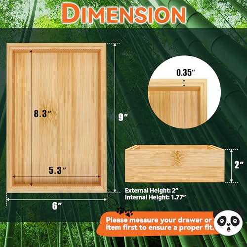 Bamboo Kitchen Drawer Organizer (9 x 6 x 2 Inch / Yellow)