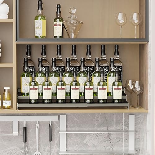 Expandable Spice Rack organizer with 3 (Gun-grey / 2 PACKS/GUN-GREY)