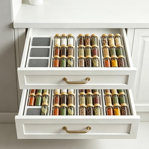 Spice Drawer Organizer (White / 8 Pack)