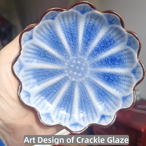 Ceramic Spoon Rest for Stove Top (Cracks Deco, Sapphire)