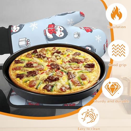 Christmas Cute Penguin Oven Mitts and Pot Holders Set (4 Count)