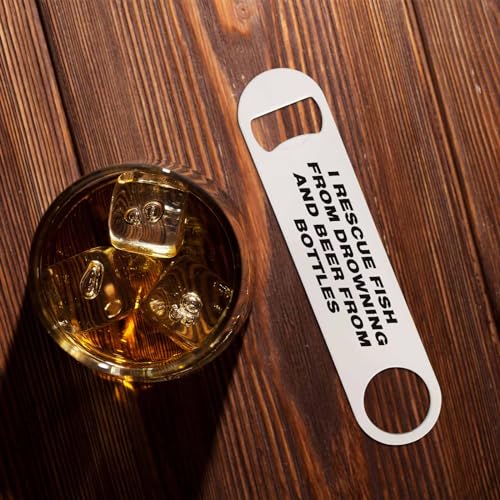 Funny Saying Stainless Steel Bottle Opener Black White Lettering Flat Beer Bottle Opener Keychain for Home Kitchen Bar Restaurant Party Birthday Gift (Funny Saying1)