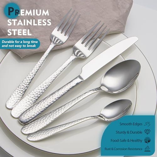 Hammered Silverware Set (Silver Hammered)