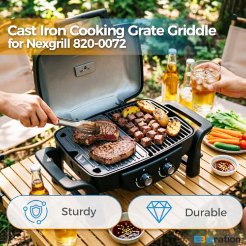 Cooking Grates and Griddle Kits for Nexgrill 820 (13.5" x 12.42")