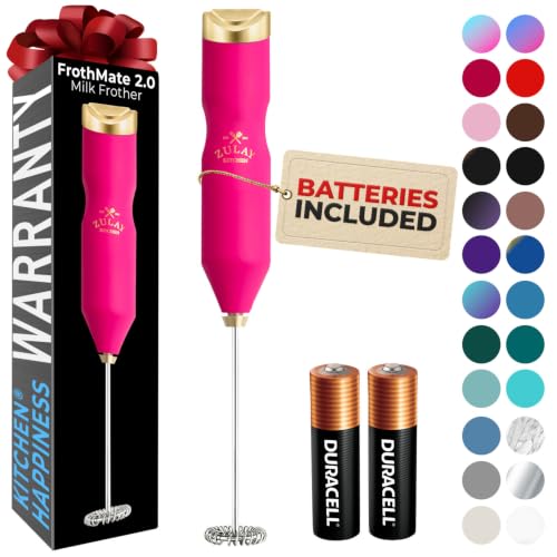 Powerful Frother Wand AA Batteries Included (Cute Pink / Majestic Frother)