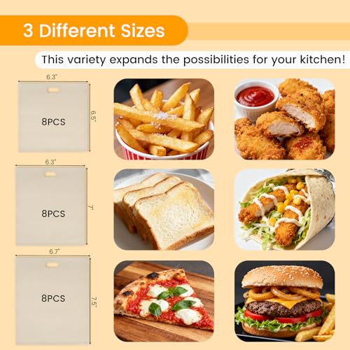 24 Pack Reusable Toaster Bags (Large Set)