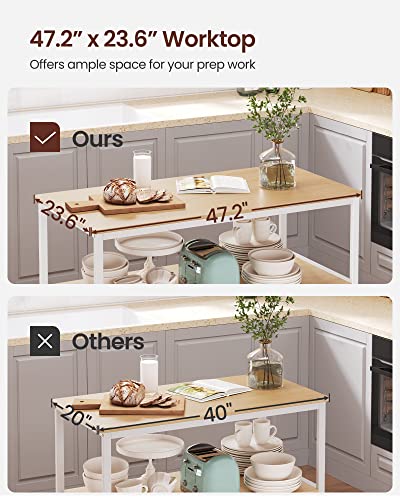 Kitchen Island with 3 Shelves
