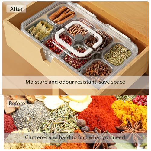 Snackle Box Container (8 Compartment (13.38"L x 9.25"W x 3.54"H))