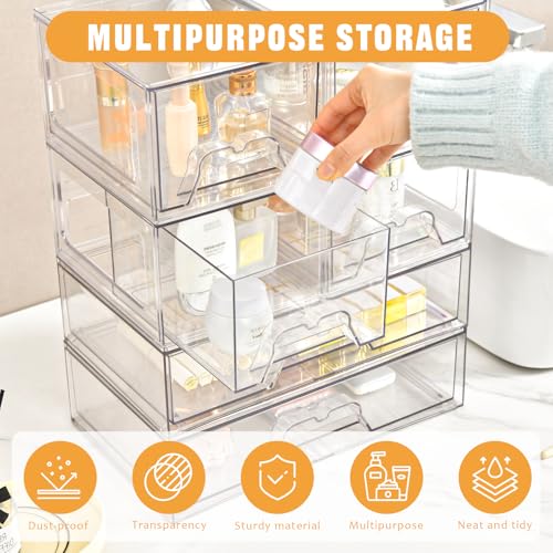 4 Pack Stackable Storage Drawers (4 Count)