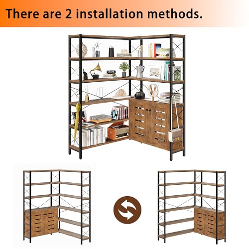 6 Shelf Corner Bookshelf