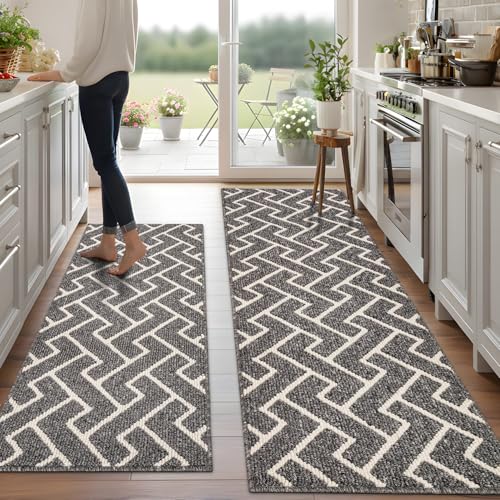 Kitchen Runner Rug (Grey / 20"x48"+20"x59")