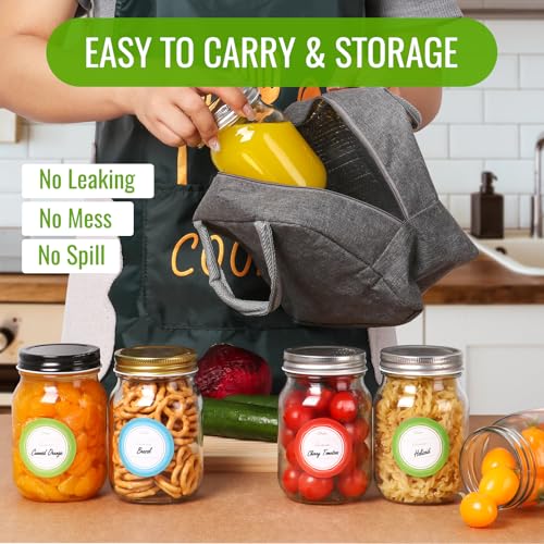 Glass Mason Jars 16 oz (Silver Lids-16oz)