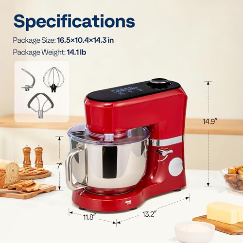 Stand Mixer with Dough Proofing (Smart Presets / Red)