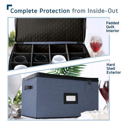 Wine Glass Storage Box with Dividers