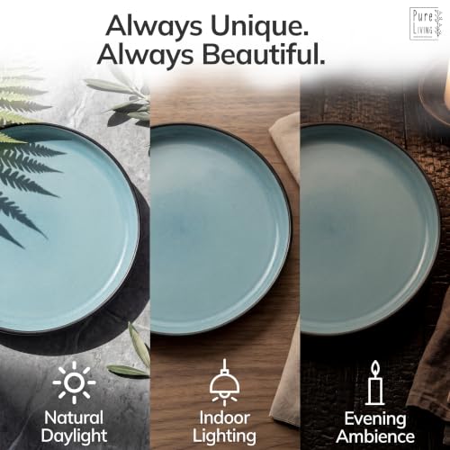 24 Piece Stoneware Dinnerware Set for 8 (Dark / Aquamarine / Set for 8 (24pcs))