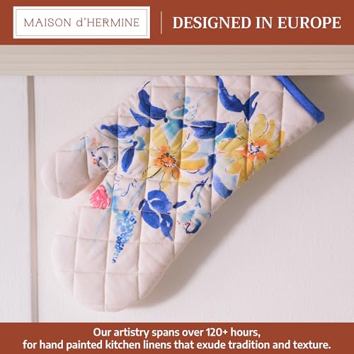Maison d'Hermine Oven Gloves 100% Cotton Oven Mitt (007 - Girassol / 7.5" x 13" (Oven Mitt))
