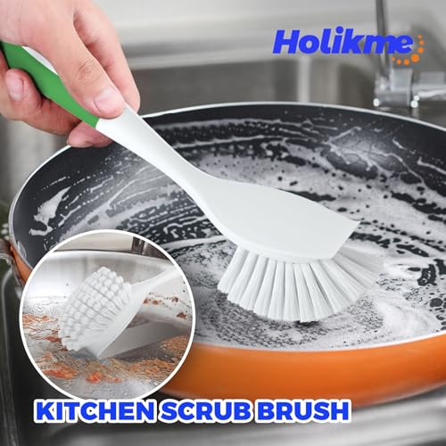 Dish Brush Cleaning Brush Set for Cleaning Groove Gap (Green)