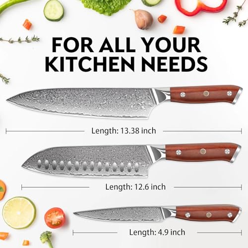 Damascus Knife Set (7.3 inch)