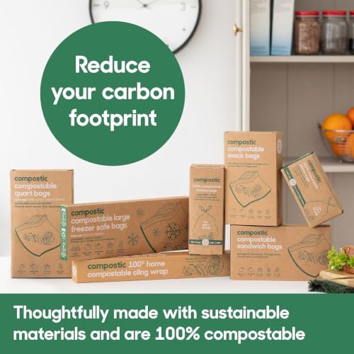 Compostable Quart Bags (100 Count (Pack of 1) / Quart)