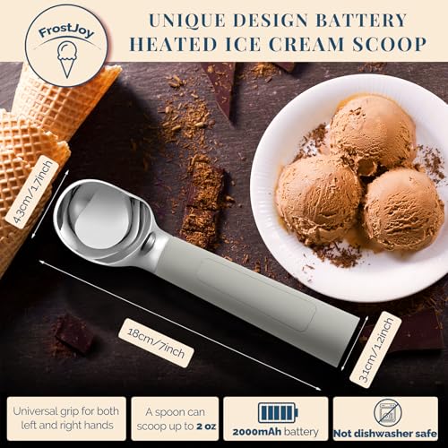 Heated Ice Cream Scoop Rechargeable (Gray / 2 oz)