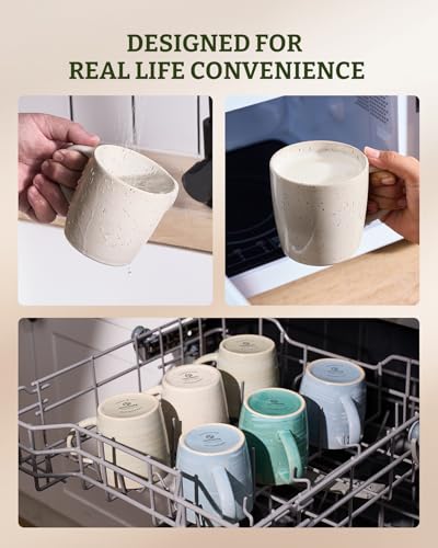 Coffee Mugs Set of 8 (Meteor-Creamy White / 8 Count (Pack of 1))