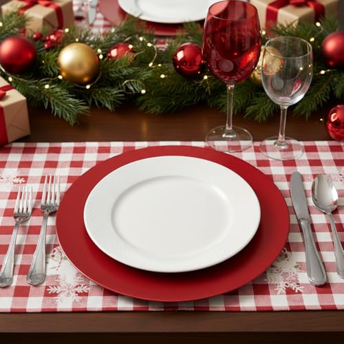 50 Pcs 13 Inch Charger Plates Bulk (Plain Style / Red)