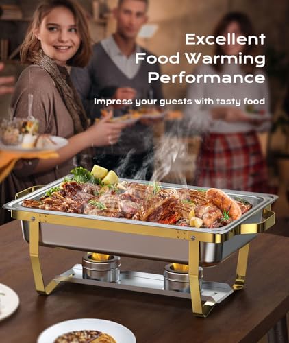 Chafing Dishes for Buffet 2 Pack (2 PACK / Gold)