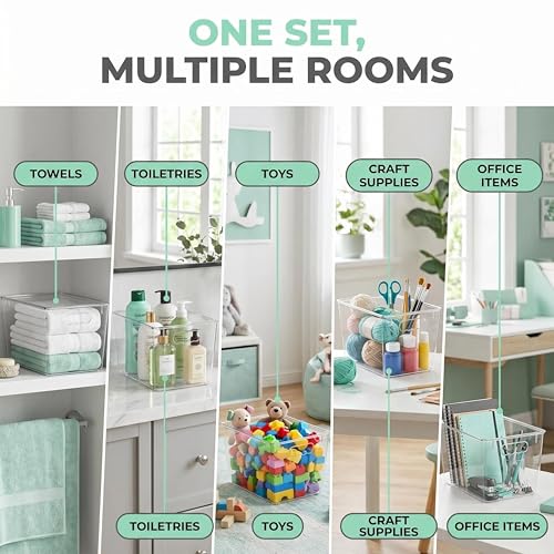 4 Pack Clear Storage Bins with Lids