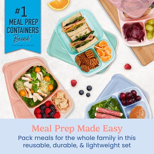 Reusable, BPA-Free, Microwave, Dishwasher & Freezer-Safe, Custom-Fit Lids, Lightweight (Pastels) (Pastels (4-Pack))