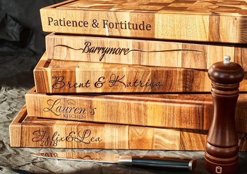 Personalized End Grain Walnut Cutting Board (16x10x2 Inches)