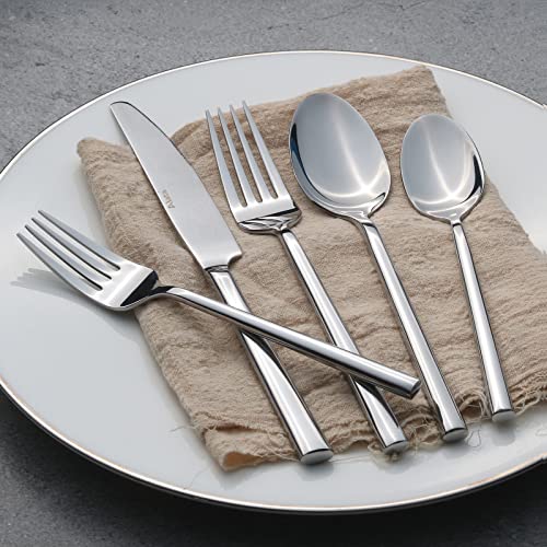 Potter 45 Piece Forged Stainless Steel Flatware Set Cutlery Set (Silver / 45 pieces for 8)