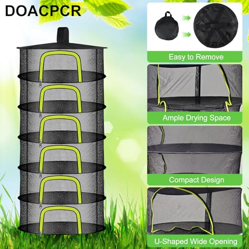 Doacpr 6 Layer Hanging Herb Drying Rack