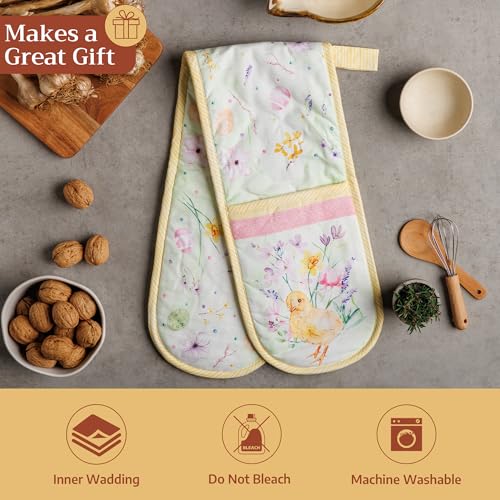 Double Oven Mitts 100% Cotton Double Oven Glove (095 - Easter Zest / 7" x 35" (Double Oven Mitt))