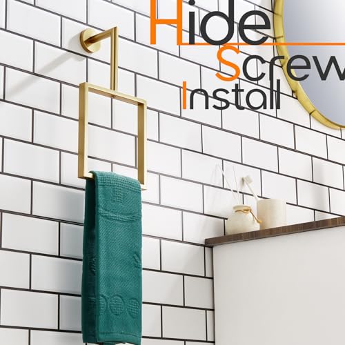 Towel Rings for Bathroom Wall Mounted Vertical Towel Rack Brushed Gold Stainless Steel Contemporary Hand Towels Holder Hanger (Brushd Gold)