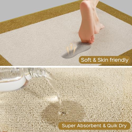 Kitchen Runner Rug 24" x 70" for Hallway (Gold / 24" X 70")
