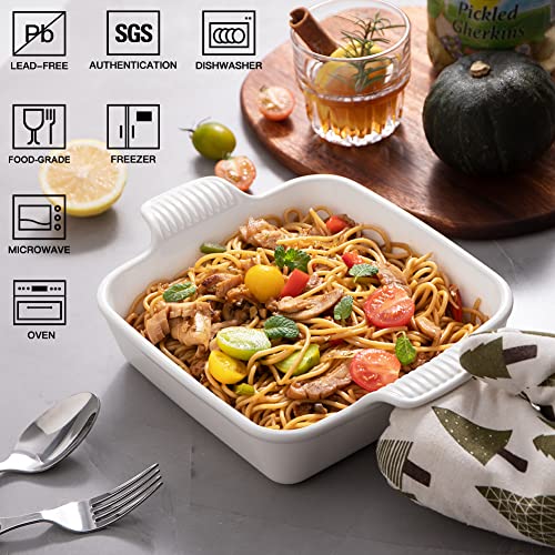 Sweejar Ceramic Baking Dish (White / Square 8IN)
