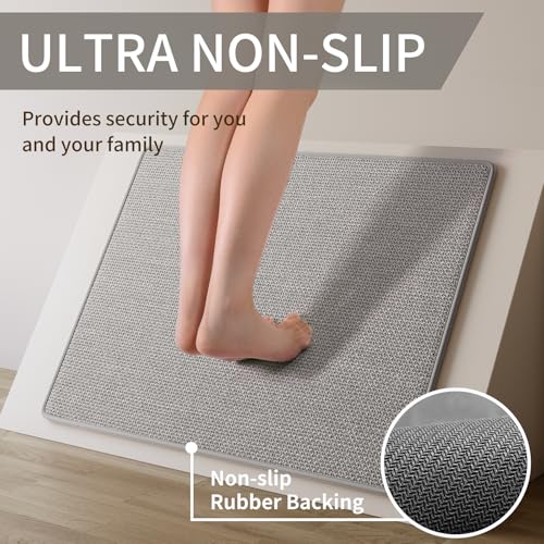 Long Kitchen Runner Rugs Kitchen Mat Non Slip Washable Gray 17"x59"
