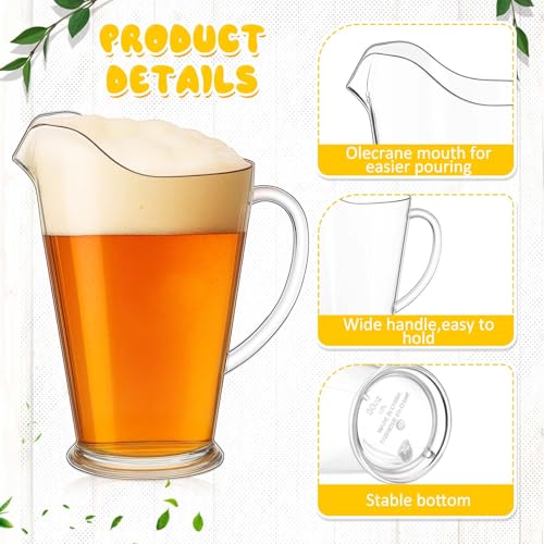 Tessco 12 Pcs Plastic Pitchers 60 Oz Clear Water Beer Jug Large (Stylish)