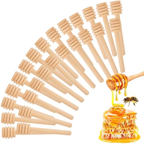 25 PCS Wooden Honey Dipper Sticks