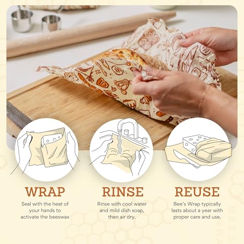 Beeswax Bread Wraps (Bakery Lane & Honeycomb 2 Pack)