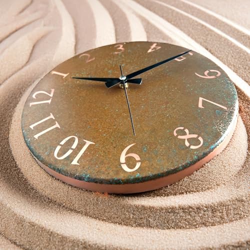 Handmade Pure Copper Wall Clock for Home Decoration (Rusty Numbers / 11)